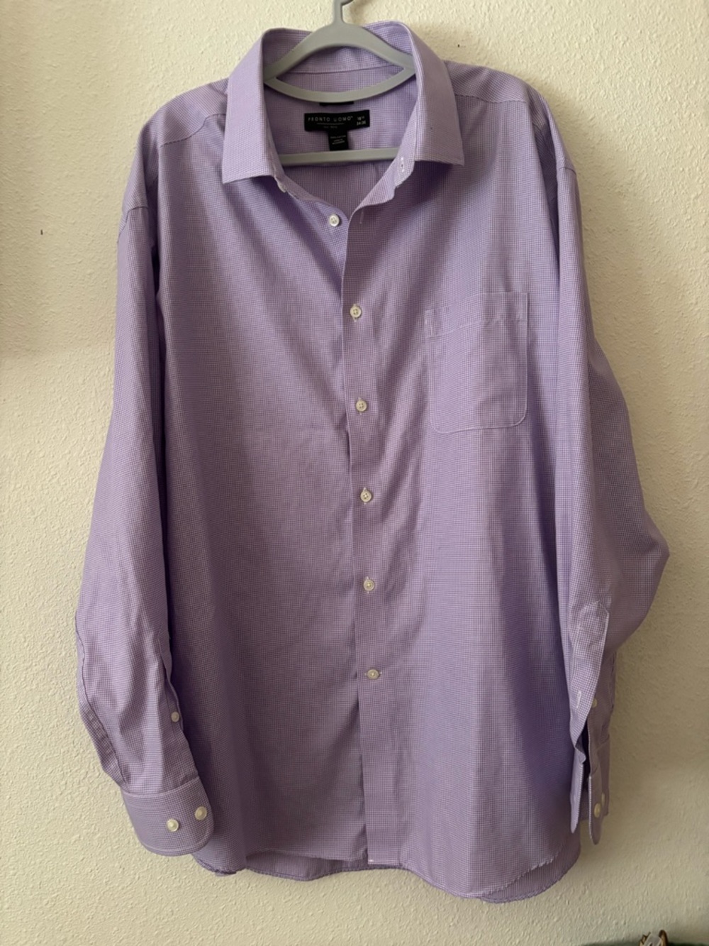 Pronto Uomo Lavender Men's Dress Shirt. 100% Cotton.